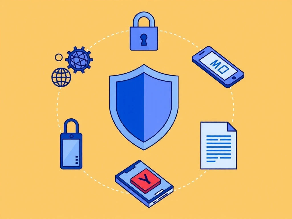 Icônes représentant la sécurité des données et la confidentialité